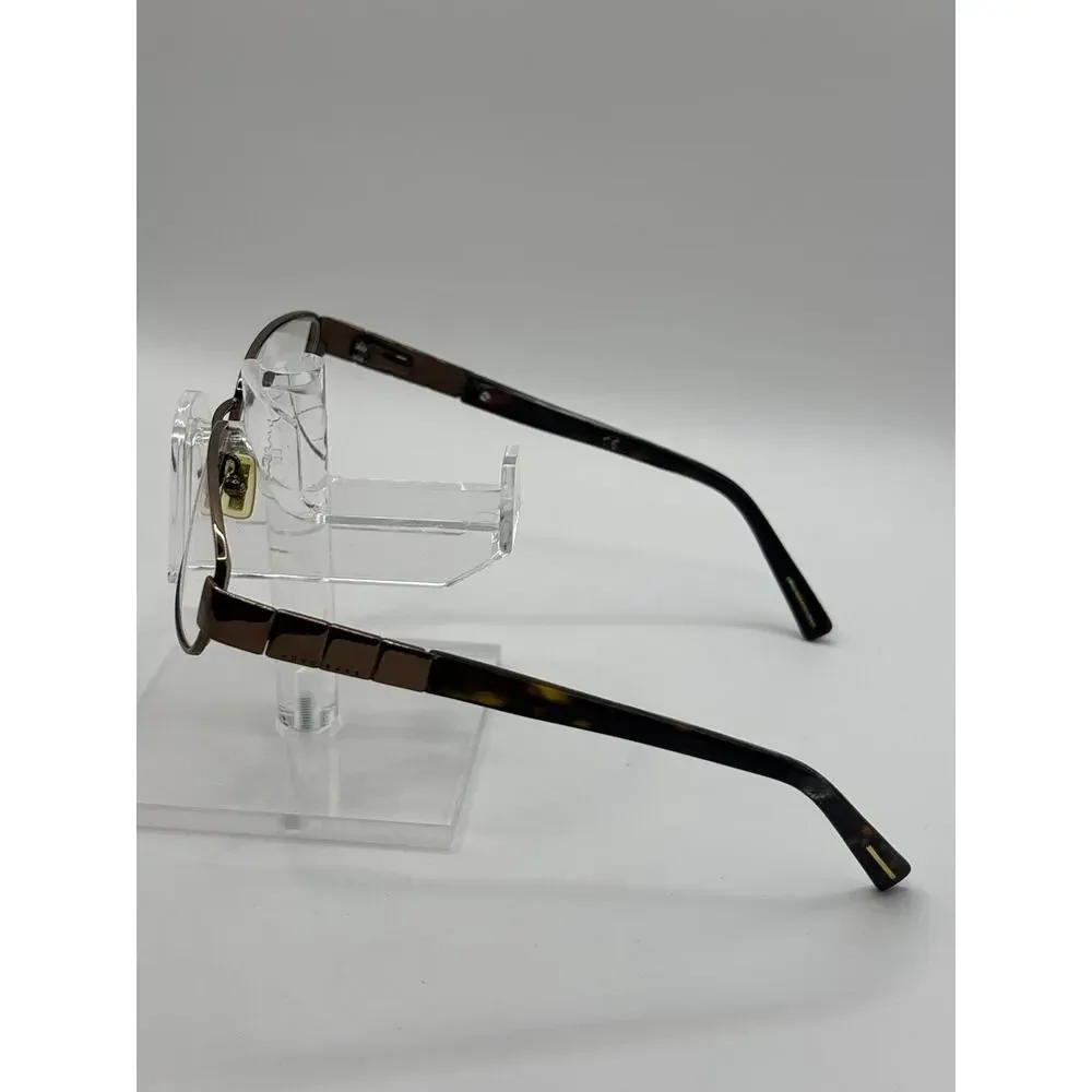 Hugo Boss Semi Rimless Eyeglasses Frames Brown Tortoise Rectangular Optical